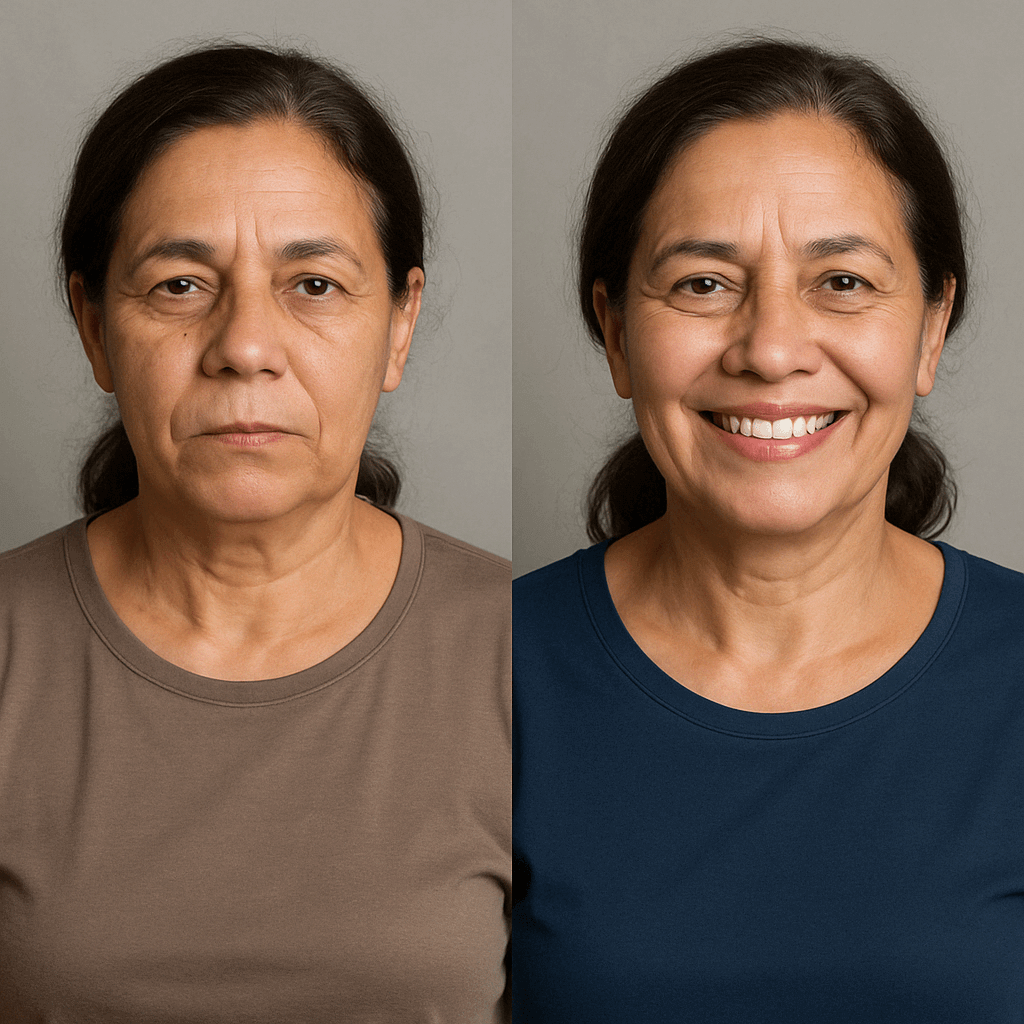 Implante senhora 40 anos feito na odonto facil ouro verde